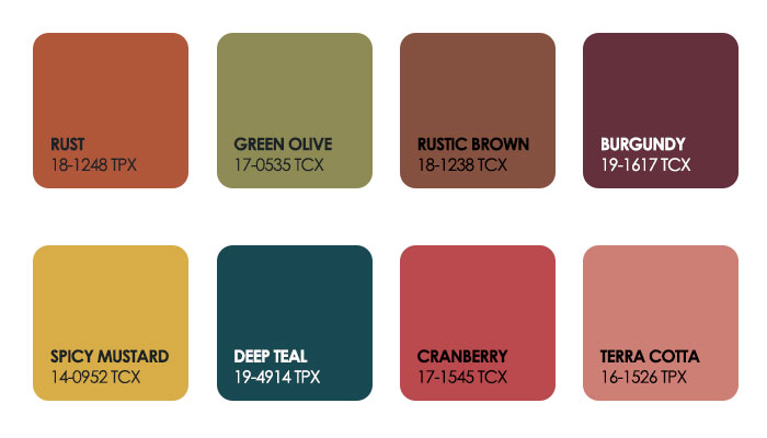 Deep or Dark Autumn Color Palette