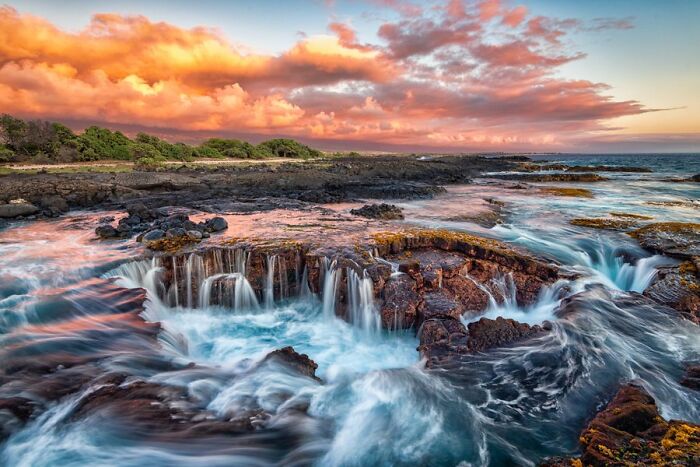 Sunset Along The Coast At Keāhole Point On The Big Island, Hawaii