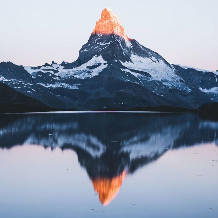 First Light Touching The Matterhorn - Switzerland