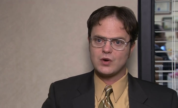 Dwight Schrute talking 
