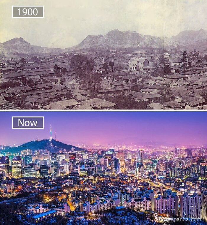 Seoul, South Korea - 1900 And Now