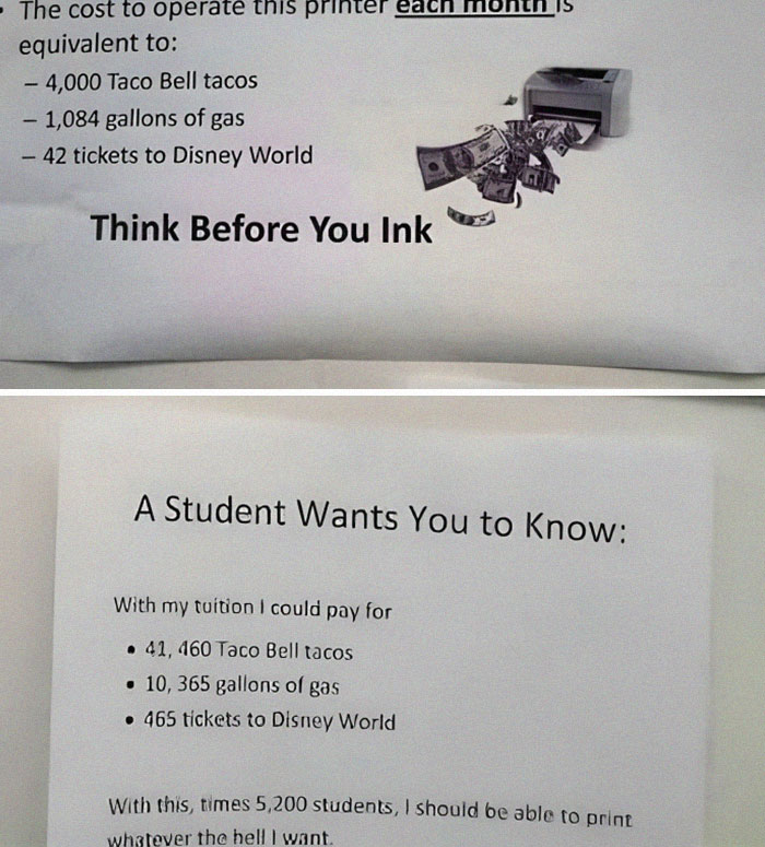 To Make This Student Think Before They Ink