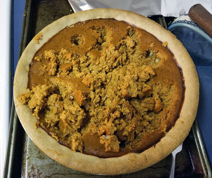 My Friend Just Sent Me This Picture Of A Pumpkin Pie She Made For Thanksgiving That Her 3-Year-Old Snuck Into