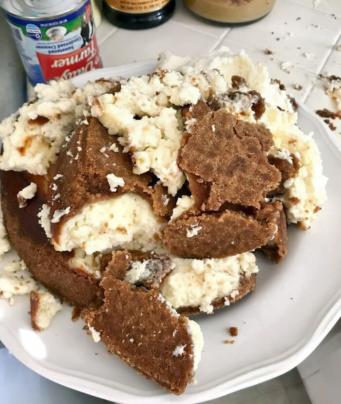 When This Happens To Your Homemade Goat Cheese Cheesecake With Spiced Vanilla Wafer Crust