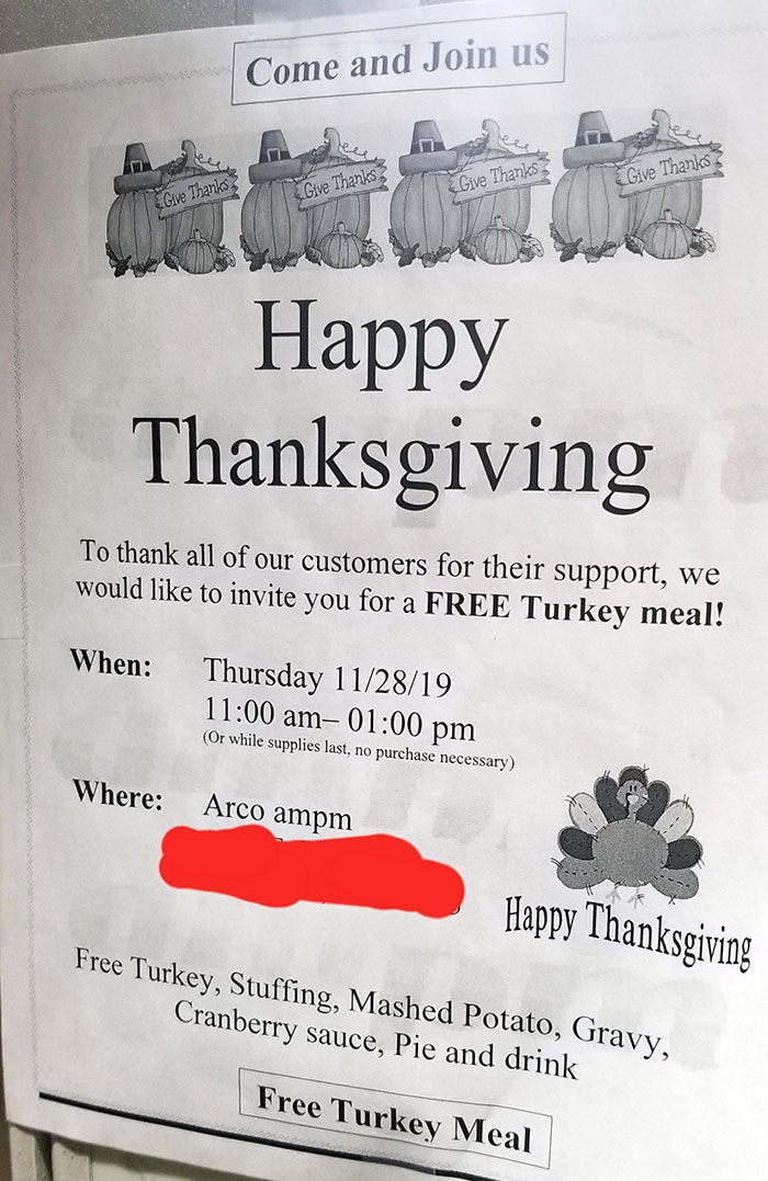 This Gas Station Offering A Free Thanksgiving Meal To Anyone Who Shows Up