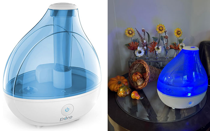 Ultrasonic Cool Mist Humidifier: For instant relief from dry winter air, helping with congestion, dry skin, because everyone deserves a restful sleep in a comfortable humidity regulated home.