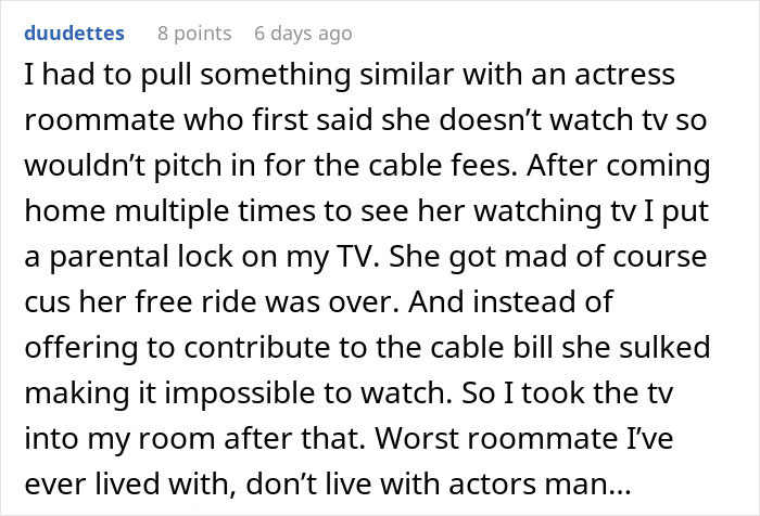 Woman Teaches Entitled Housemates A Lesson After They Start Policing Her Use Of Her Own TV