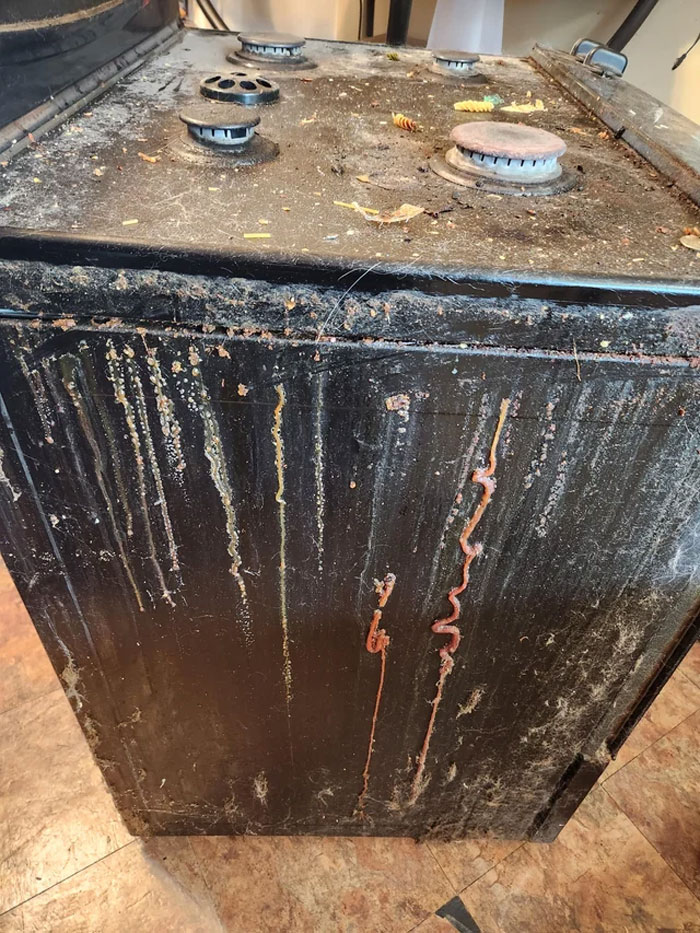 The Side Of The Stove I Just Replaced In My New Home