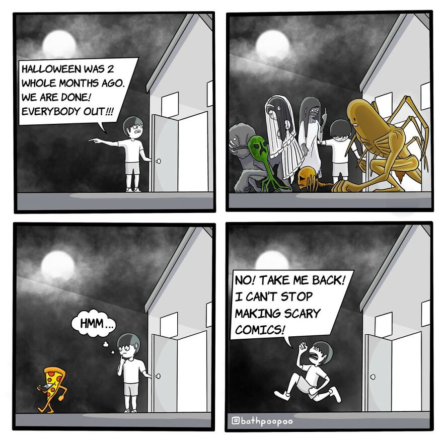 Twisted Endings: 30 New Dark Humor Comics By This Artist