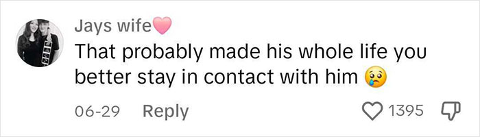 Comment praising a teacher's meaningful handwritten notes, suggesting they were life-changing.