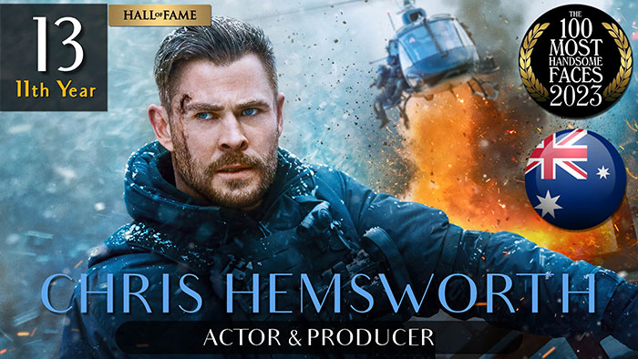 Handsome man wearing tactical gear with a helicopter in the background, featured in a 2023 ranking by &lsquo;The Independent Critics&rsquo;.