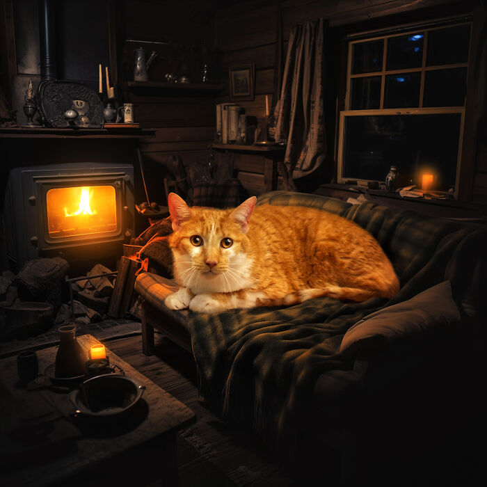 I Photographed Cats In Need Of Their Forever Home, And Created A Home For Them In The Images