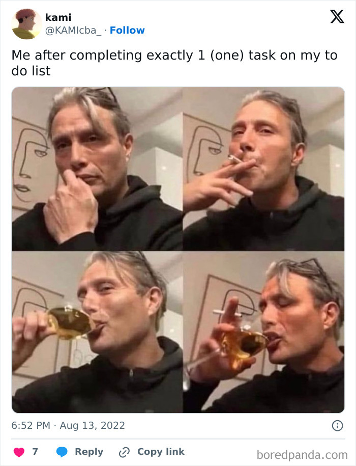 Man in hoodie smoking and drinking, illustrating relatable memes about daily achievements.