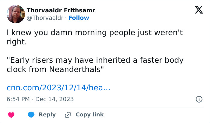 People Who Go To Bed And Wake Up Early May Share DNA With Neanderthals And Denisovans