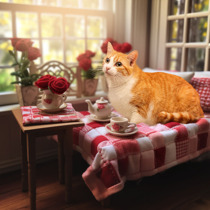 I Photographed Cats In Need Of Their Forever Home, And Created A Home For Them In The Images