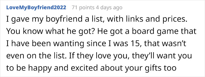 GF Is Very Disappointed By BF's Holiday Gift, Gets A Reality Check