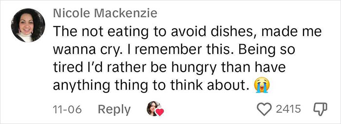 Comment caption discussing burnout, expressing exhaustion and emotional response, highlighted by crying emoji and high engagement.
