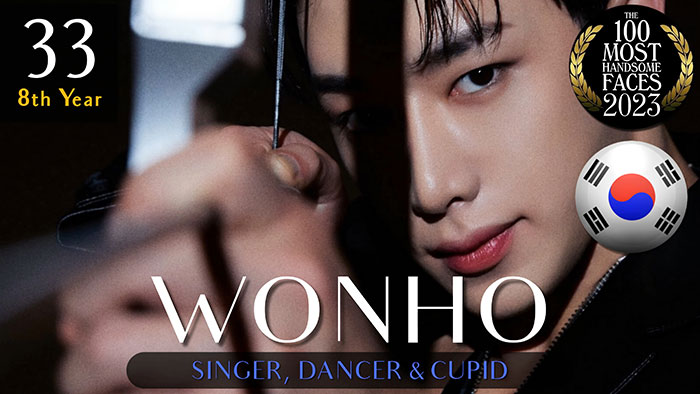 Handsome man ranked by 'The Independent Critics' 2023, highlighted with a Korean flag and title card.