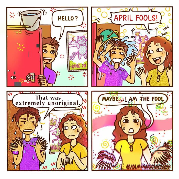 Comic by artist illustrating funny and weird life moments with colorful characters in a relatable and humorous style