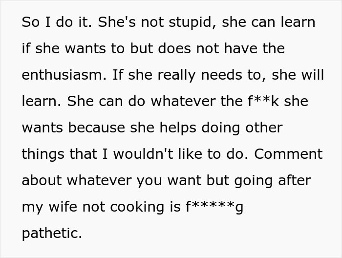 &ldquo;Borderline Gross&rdquo;: Wife Goes To Bed In Tears After Husband Mistakes Home Cooking For Takeout
