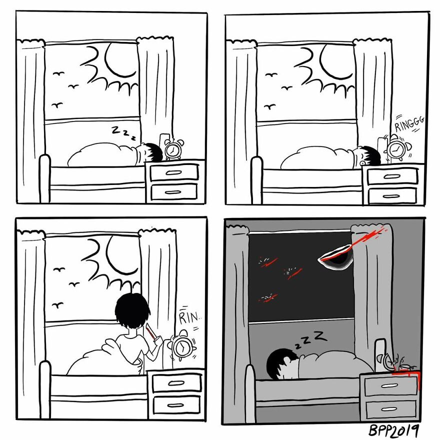 Twisted Endings: 30 New Dark Humor Comics By This Artist