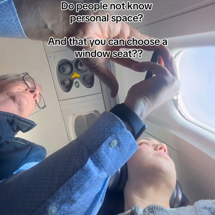 Woman Exposing Man Invading Her Space On Plane Sparks Debate On &ldquo;Flying Etiquette&rdquo;