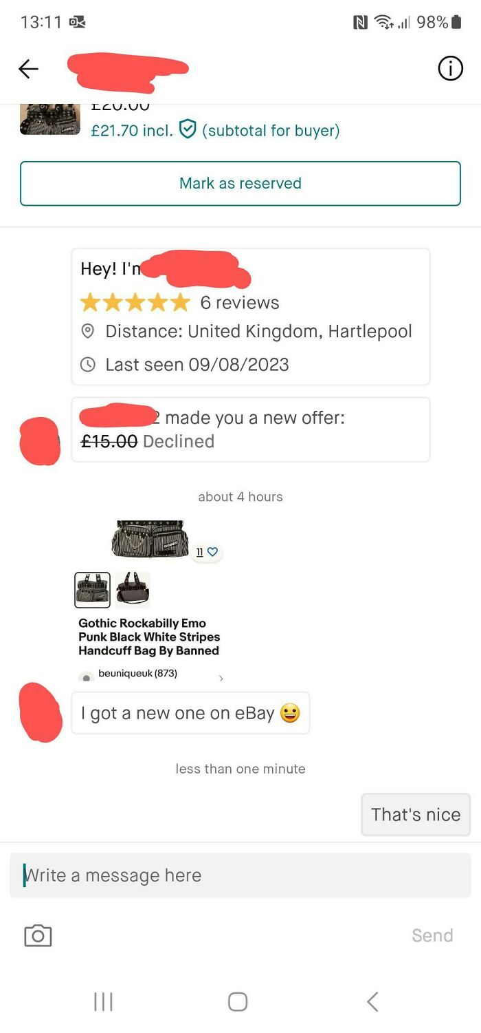 I Declined This Persons Offer Yesterday, Now They Messaged Me Today Saying This. Why? 