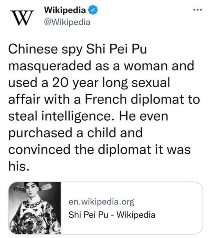 When The Doctors Came To Check, Shi Pei Pu Would Tuck His Genitals Inside His Body To Fool Them