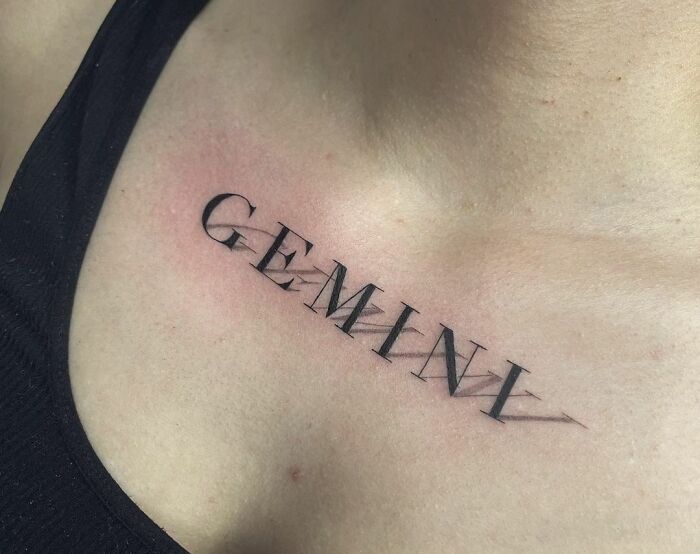 Word "Gemini" Dropping Shadow