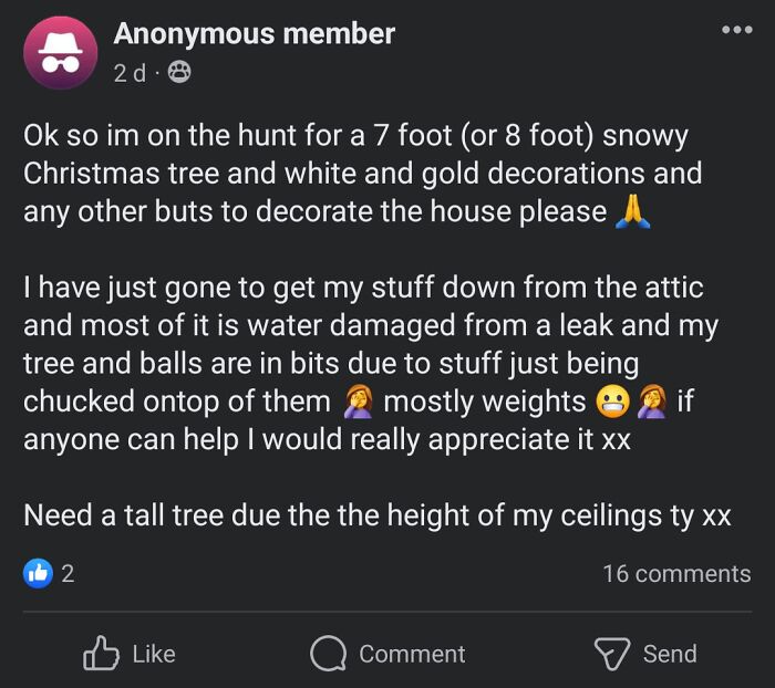 CB Wants A Very Specific Christmas Tree And Decorations But Doesn't Want To Pay. Feels Like A Choosy Beggar To Me