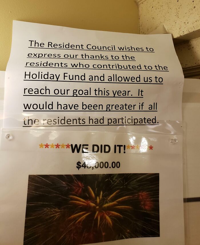 I Do A/C Work At A Retirement Home, Instead Of Them Being Appreciative Of The Donations They Got For Thier Holiday Party, They Have To Nonchalantly Call Out Everyone Who Didn't Donate