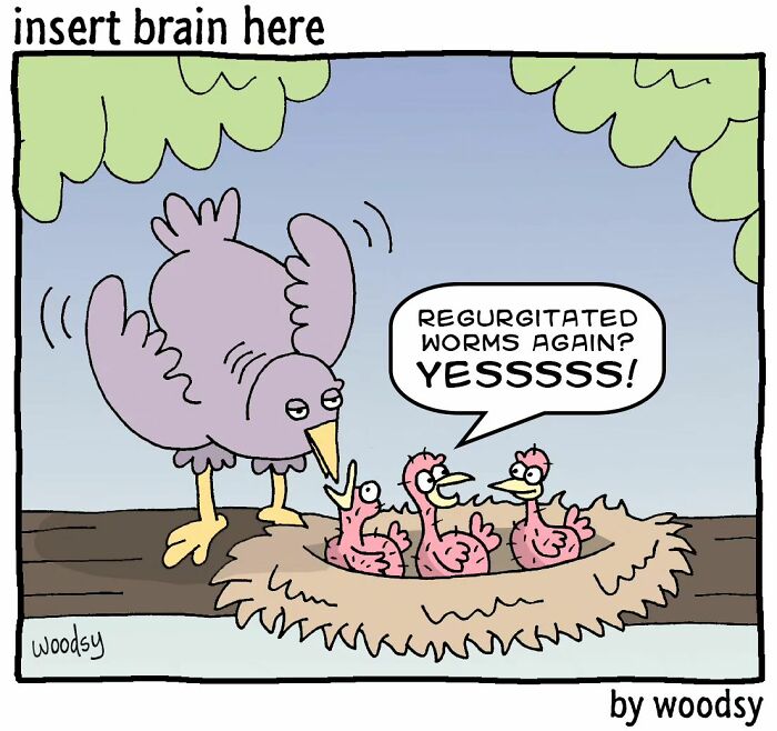 New Absurd Humor Single Panel Comics From The “Insert Brain Here” Strip By Paul Woods