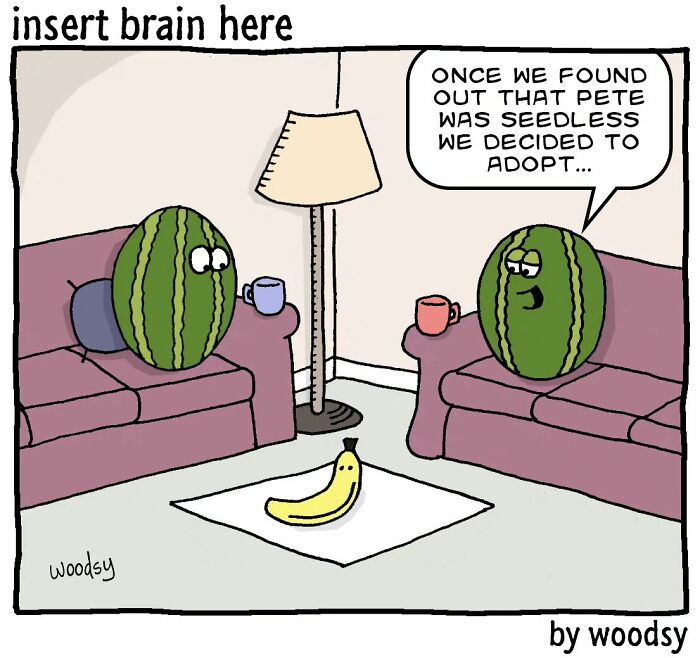 New Absurd Humor Single Panel Comics From The “Insert Brain Here” Strip By Paul Woods