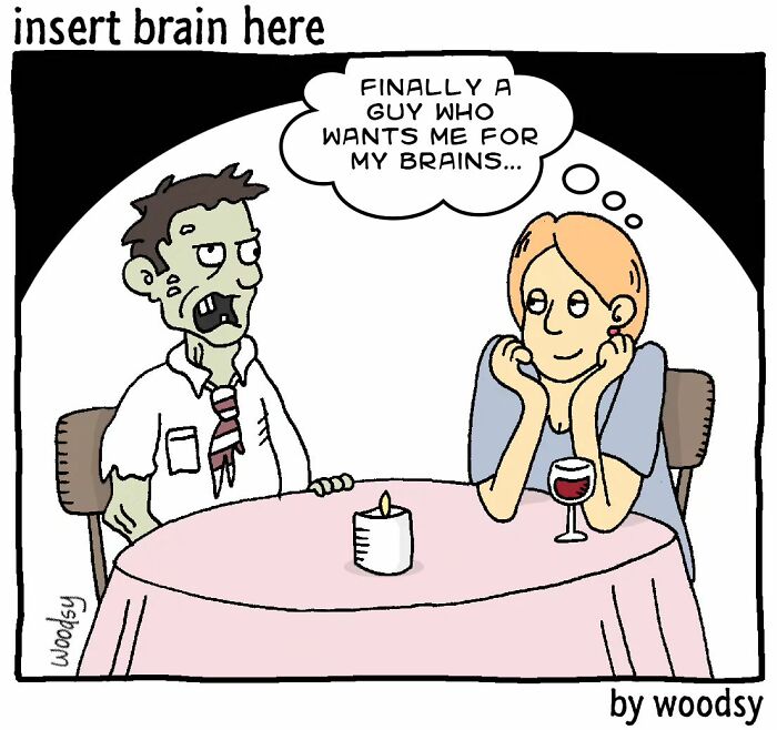 New Absurd Humor Single Panel Comics From The “Insert Brain Here” Strip By Paul Woods