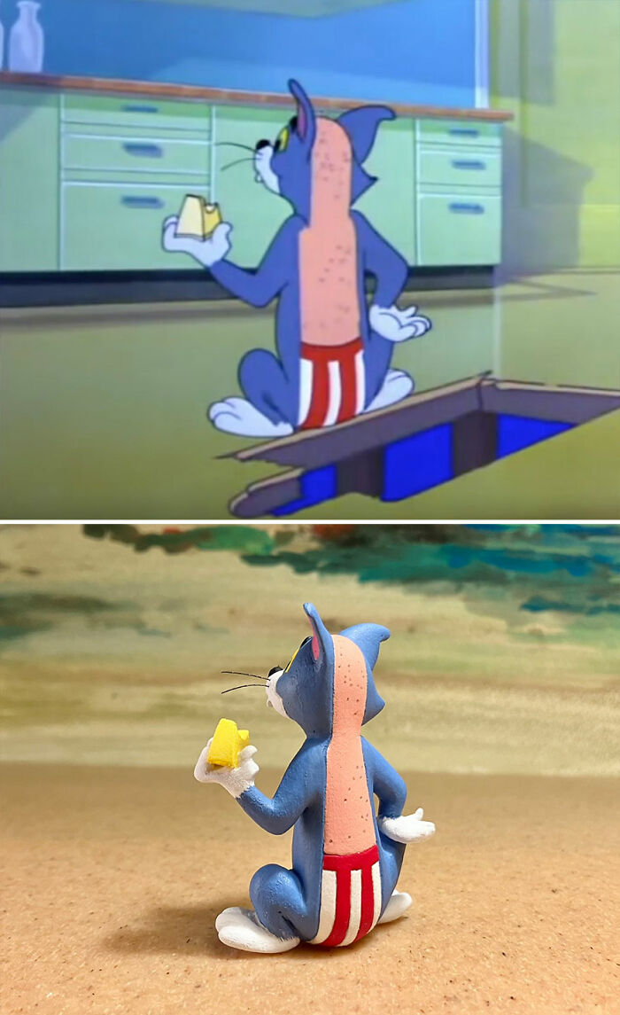 Japanese Artist Turns Tom And Jerry’s Most Unfortunate Moments Into Sculptures, And The Result Is Hilarious (20 New Pics)