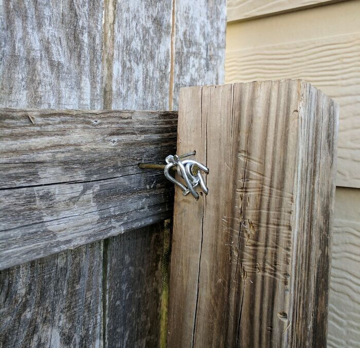 My Son Wants To Be An Engineer. Told Him To Fix A Broken Fence. This Was His Solution. I Think I Can See What He Was Thinking