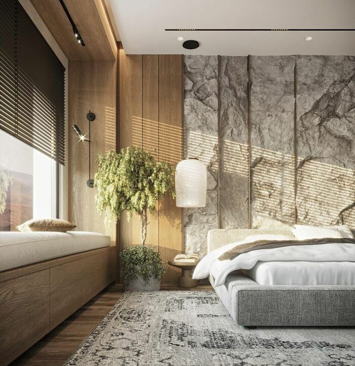 Natural Master Bedroom Area In A Private Villa