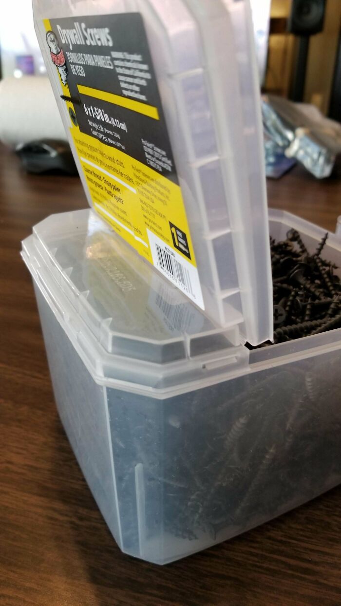 This Screw Container Whose Lid Has Built-In Detent To Hold It Open