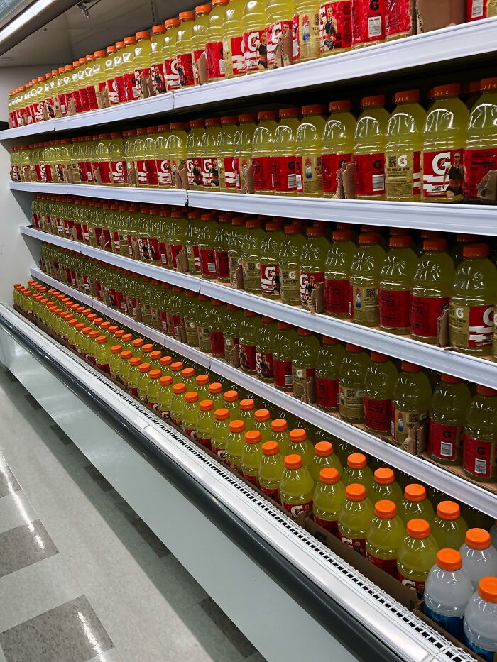 This Entire Refrigerated Section Is Dedicated For Just Lemon Gatorade