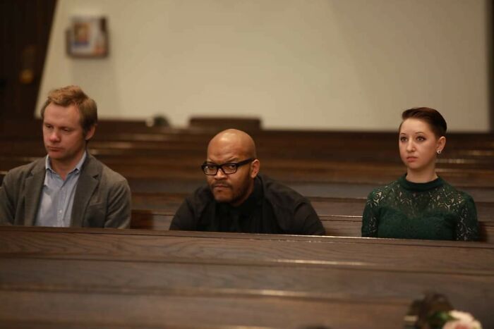This Is Myself And Two Friends Of Mine. They Recently Broke Up. We Are At A Wedding. This Is The First Time They've Seen Each Other Since The Break-Up. Once Again, I Am Caught In The Middle