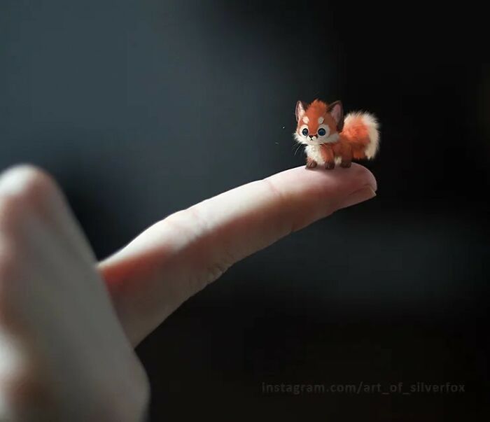 Digital Furry Animal In Real-Life Situation