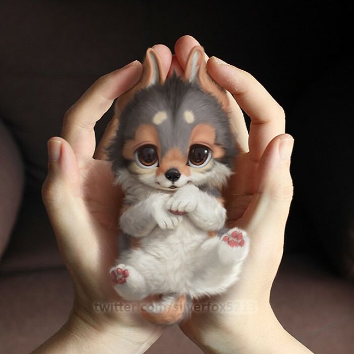 Digital Furry Animal In Real-Life Situation