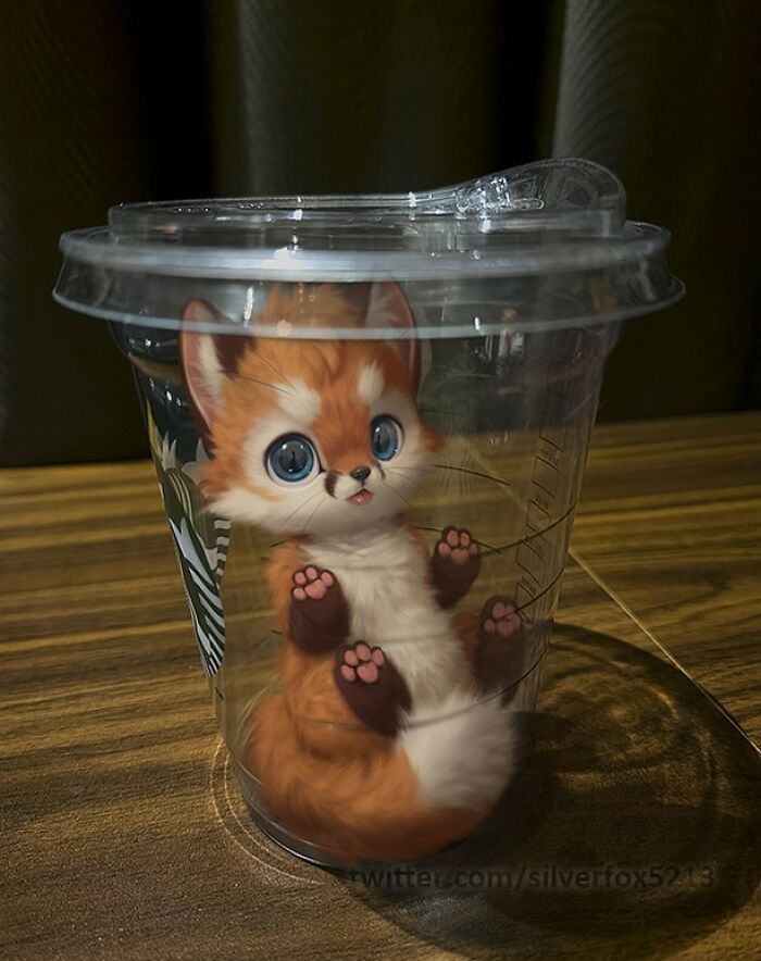 Digital Furry Animal In Real-Life Situation