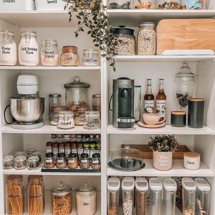 Pantry Organization Using Labels Is Complete. So Aesthetically Pleasing