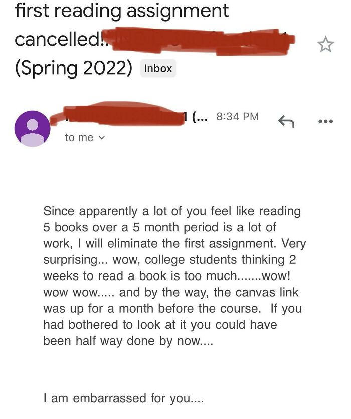 Isn’t This Unprofessional? This Is A Gen Ed Class On Art History Btw