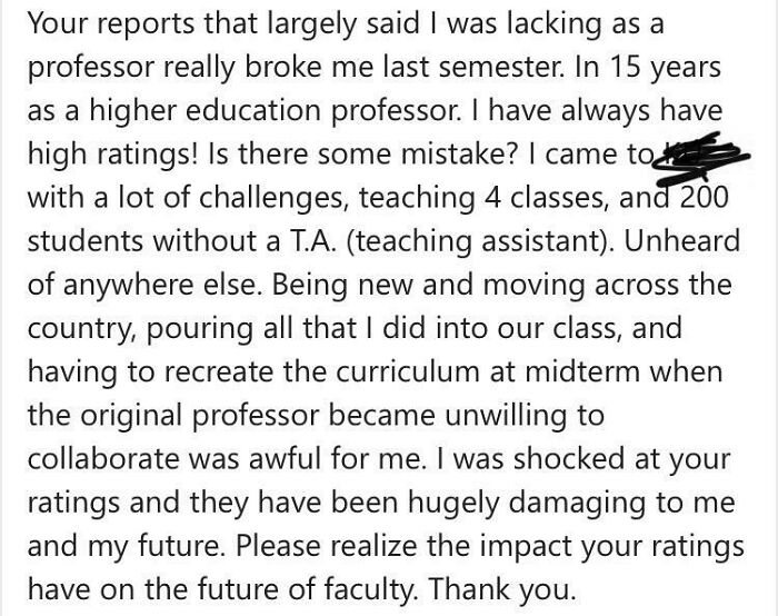 Is This Allowed For Professors To Send To Their Former Students? From What I Know This Was Sent To Others. We’re Required To Fill Out A Review Of Our Professors At The End Of The Semester So I Don’t Know What Others Would Have Said