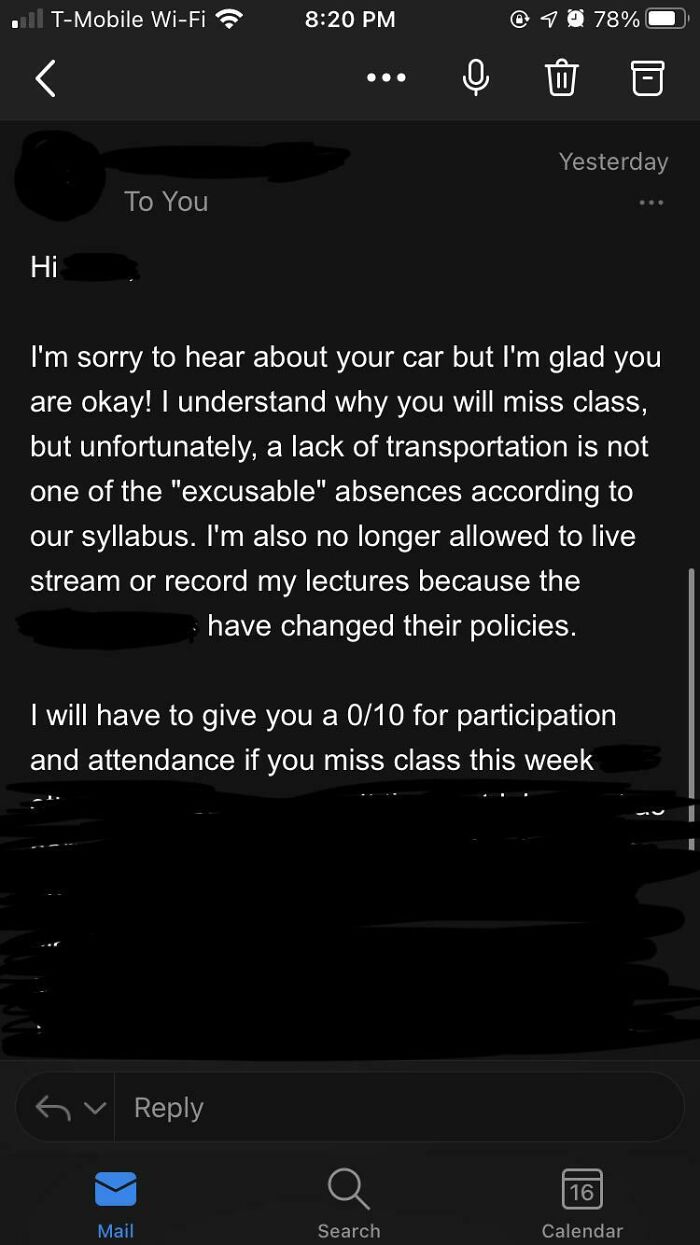 Imagine Getting Into A Literal Car Accident And Still Be Expected To Attend Class🥲 Has Anyone Ever Been In A Similar Situation Before?