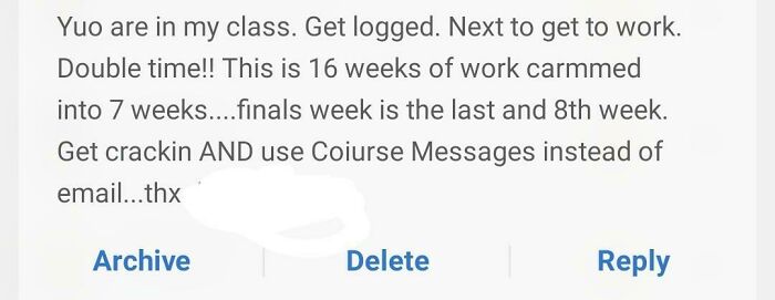 Email From My Newest English Professor