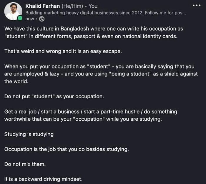 Being "Just" A Full-Time Student Is Not Good Enough