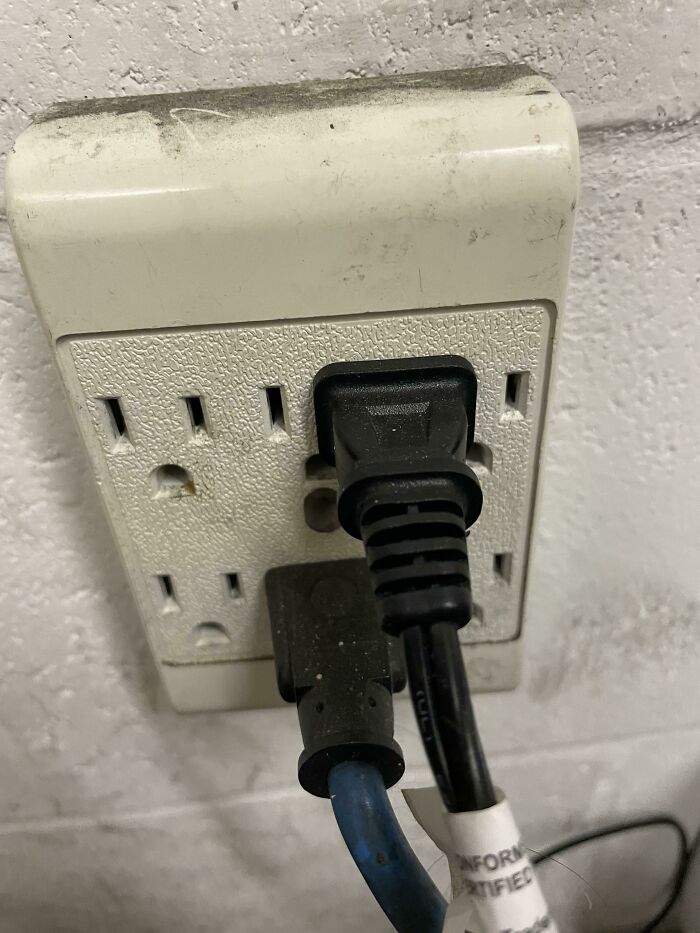 How My Coworker Plugs Things In
